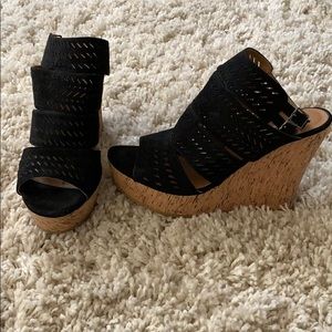 Not Rated black platform wedges size 8 1/2